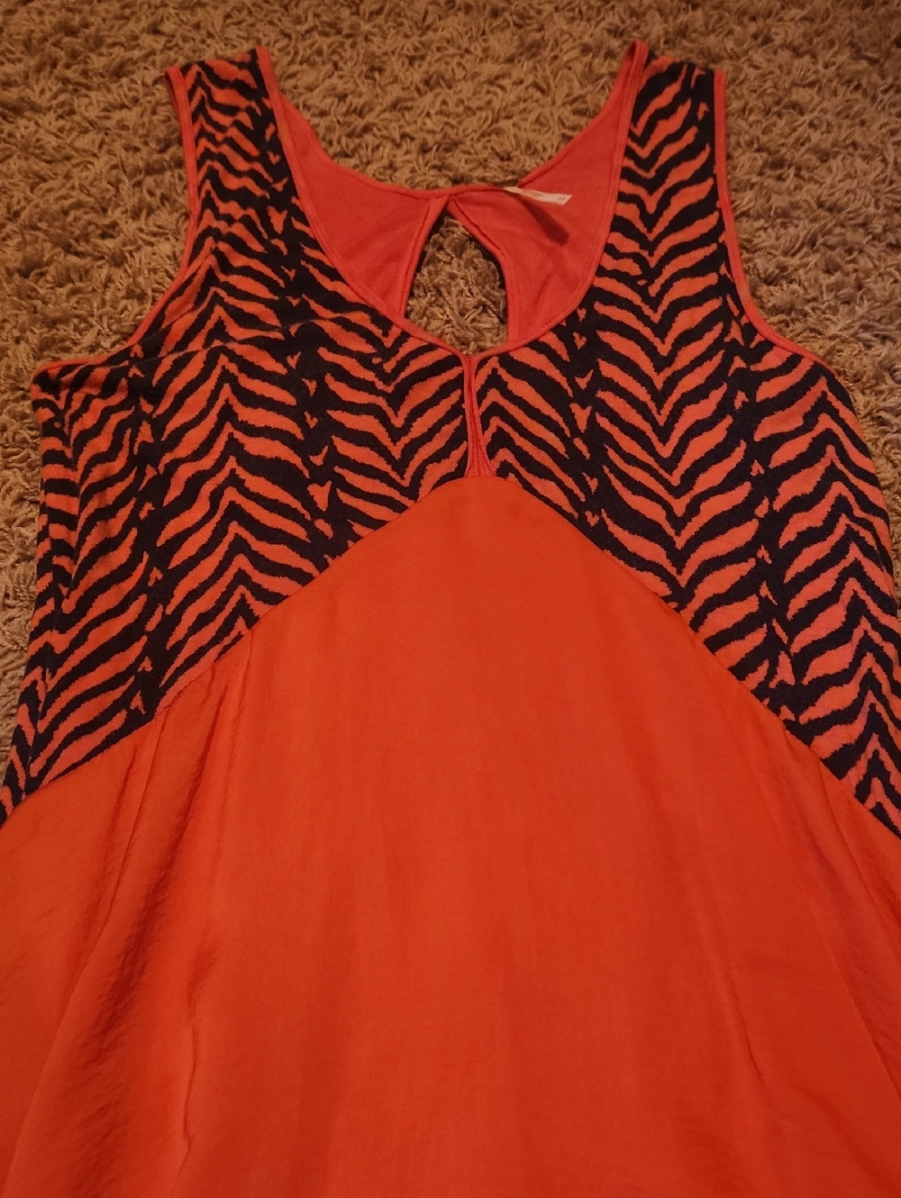Free People Orange Summer Tank Top Dress Size Medium - Picture 3 of 13